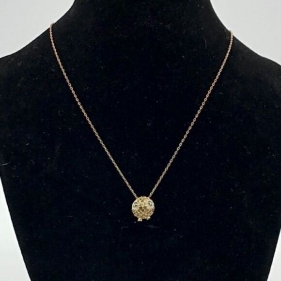 Fossil Necklace Rhinestone Mini Owl Slide Charm Brass - Picture 2 of 11